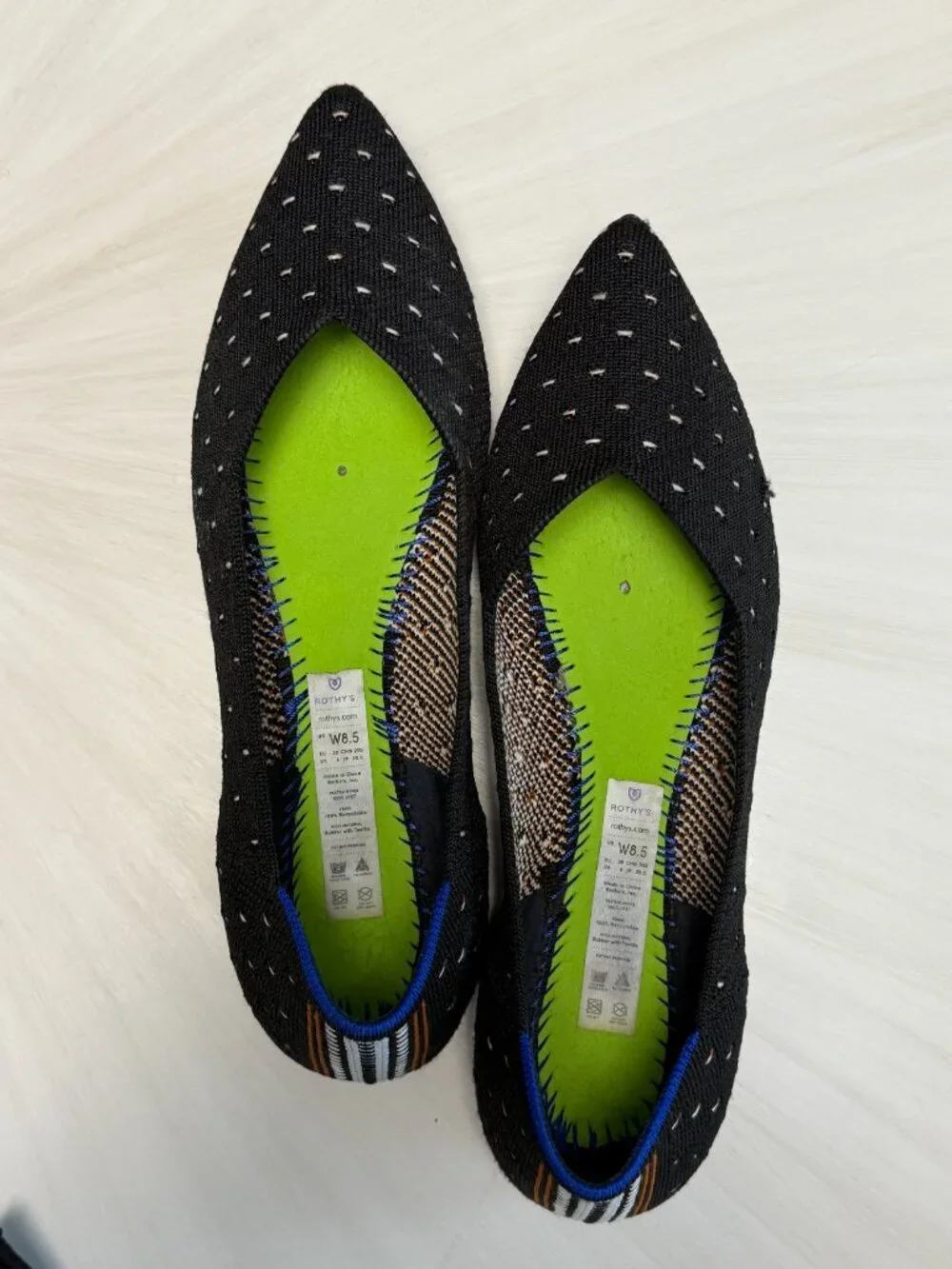 Rothy's The Point Ivory Dot Sz 8.5